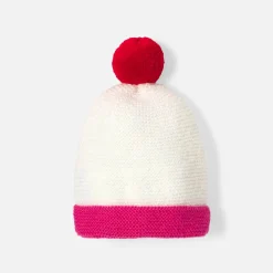 Bonnet Love Maille collection solidaire - blanc/rose