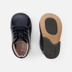 Bottillons bébé fille en cuir verni - marine jacadi