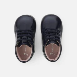 Bottillons bébé fille en cuir verni - marine jacadi