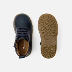 Bottillons bébé garçon en cuir - marine jacadi