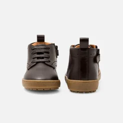 Bottillons bébé garçon en cuir - marron