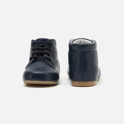 Bottillons premiers pas mixte en cuir lisse - marine jacadi
