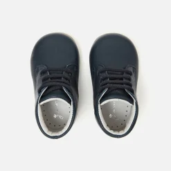 Bottillons premiers pas mixte en cuir lisse - marine jacadi