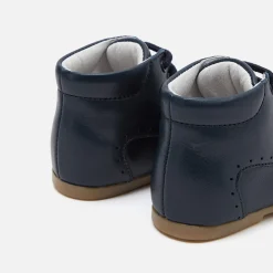 Bottillons premiers pas mixte en cuir lisse - marine jacadi