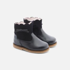 Bottines bébé fille en cuir - marine jacadi