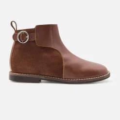 Bottines enfant fille en cuir - naturel