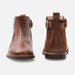 Bottines enfant fille en cuir - naturel