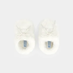 Bottons bébé en fausse fourrure - blanc doux jacadi