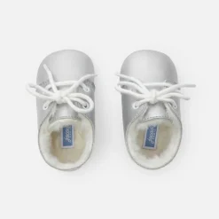 Bottons bébé fille fourrés - argent