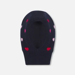 Cagoule bébé fille à petits cœurs - marine/multicolore