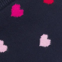 Cagoule bébé fille à petits cœurs - marine/multicolore