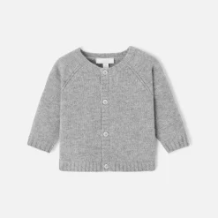 Cardigan bébé en cachemire - gris chine clair jacadi