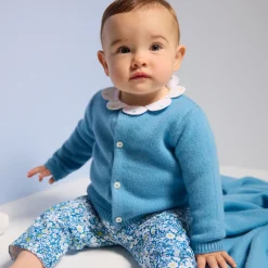 Cardigan bébé en cachemire - bleu de prusse