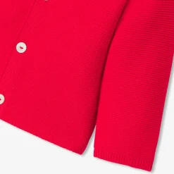 Cardigan bébé en coton - rouge tomate