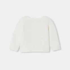 Cardigan bébé en laine et coton - blanc doux jacadi