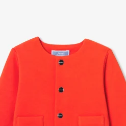 Cardigan bébé en molleton - tangerine