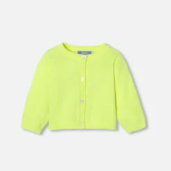 Cardigan bébé fille en jersey - jaune fluo
