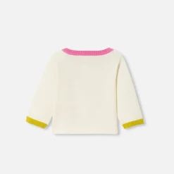 Cardigan bébé fille en jersey - blanc doux/multicolore