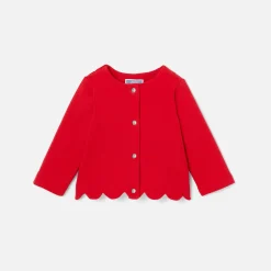 Cardigan bébé fille en molleton - rouge jacadi