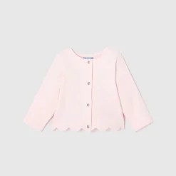 Cardigan bébé fille en molleton - rose poudre jacadi