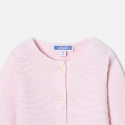 Cardigan bébé fille en point mousse - rose pale jacadi