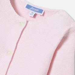 Cardigan bébé fille en point mousse - rose pale jacadi