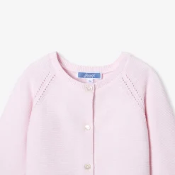 Cardigan bébé fille en point mousse - rose pale jacadi
