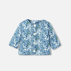 Cardigan bébé fille en Tissu Liberty - bleu/multicolore