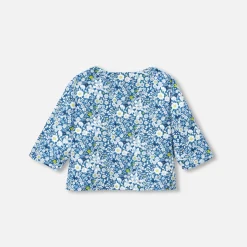 Cardigan bébé fille en Tissu Liberty - bleu/multicolore