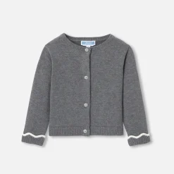 Cardigan bébé fille en tricot - gris anthracite jacadi