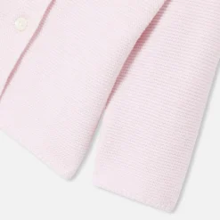 Cardigan bébé fille laine et coton - rose pale jacadi