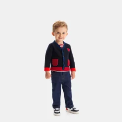 Cardigan bébé garçon - marine/rouge