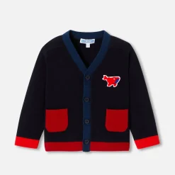 Cardigan bébé garçon - marine/rouge