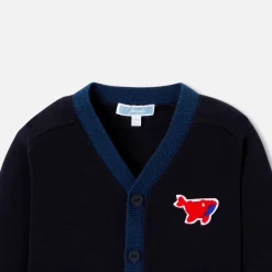 Cardigan bébé garçon - marine/rouge