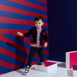 Cardigan bébé garçon - marine/rouge
