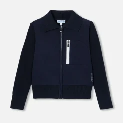 Cardigan bi-matière enfant garçon - marine jacadi