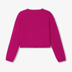 Cardigan court enfant fille - cerise clair