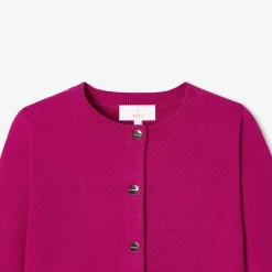 Cardigan court enfant fille - cerise clair