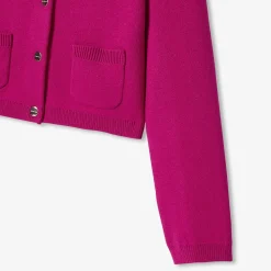 Cardigan court enfant fille - cerise clair