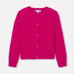 Cardigan enfant fille - framboise