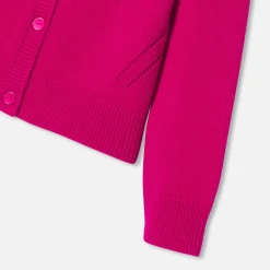 Cardigan enfant fille - framboise