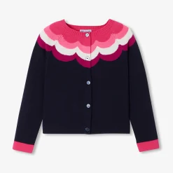 Cardigan enfant fille - marine/multicolore