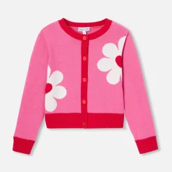 Cardigan enfant fille - rose/multicolore
