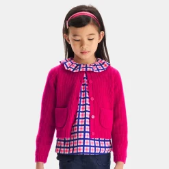Cardigan enfant fille - rose grenadine