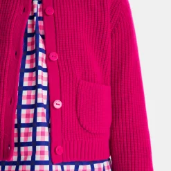 Cardigan enfant fille - rose grenadine