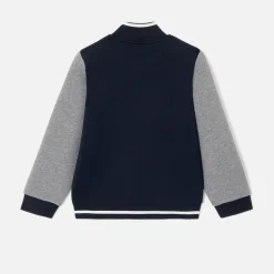 Cardigan esprit Teddy enfant garçon - marine/gris