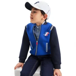 Cardigan esprit Teddy enfant garçon - bleu fonce