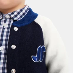Cardigan Teddy bébé garçon - marine/blanc