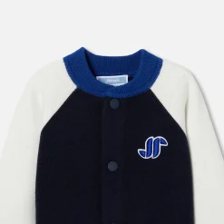 Cardigan Teddy bébé garçon - marine/blanc