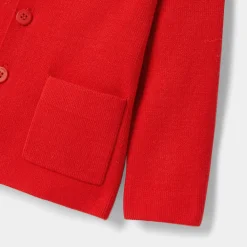 Cardigan worker en tricot bébé garçon - rouge vif